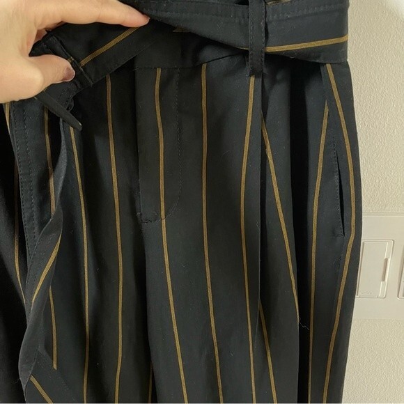 Vince High Waisted Striped Wide Leg Trouser Pants 0 - Picture 8 of 14